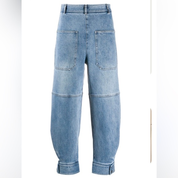 Tibi Women’s Sculpture Mid Rise Tapered Denim Pants Leg Blue Jeans Sz 31 - Picture 2 of 11